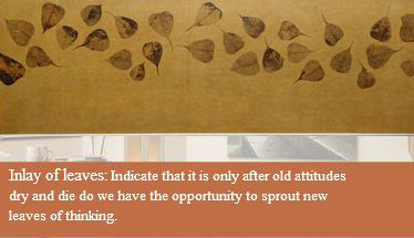 sutrainlay inaly of leaves in headboard