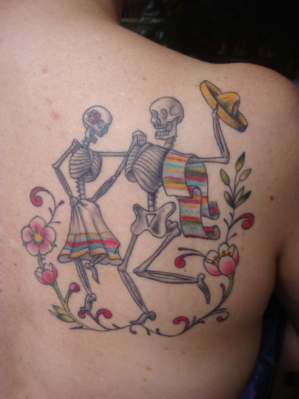 Dancing skeleton tatoo via Dancing skeleton tatoo via